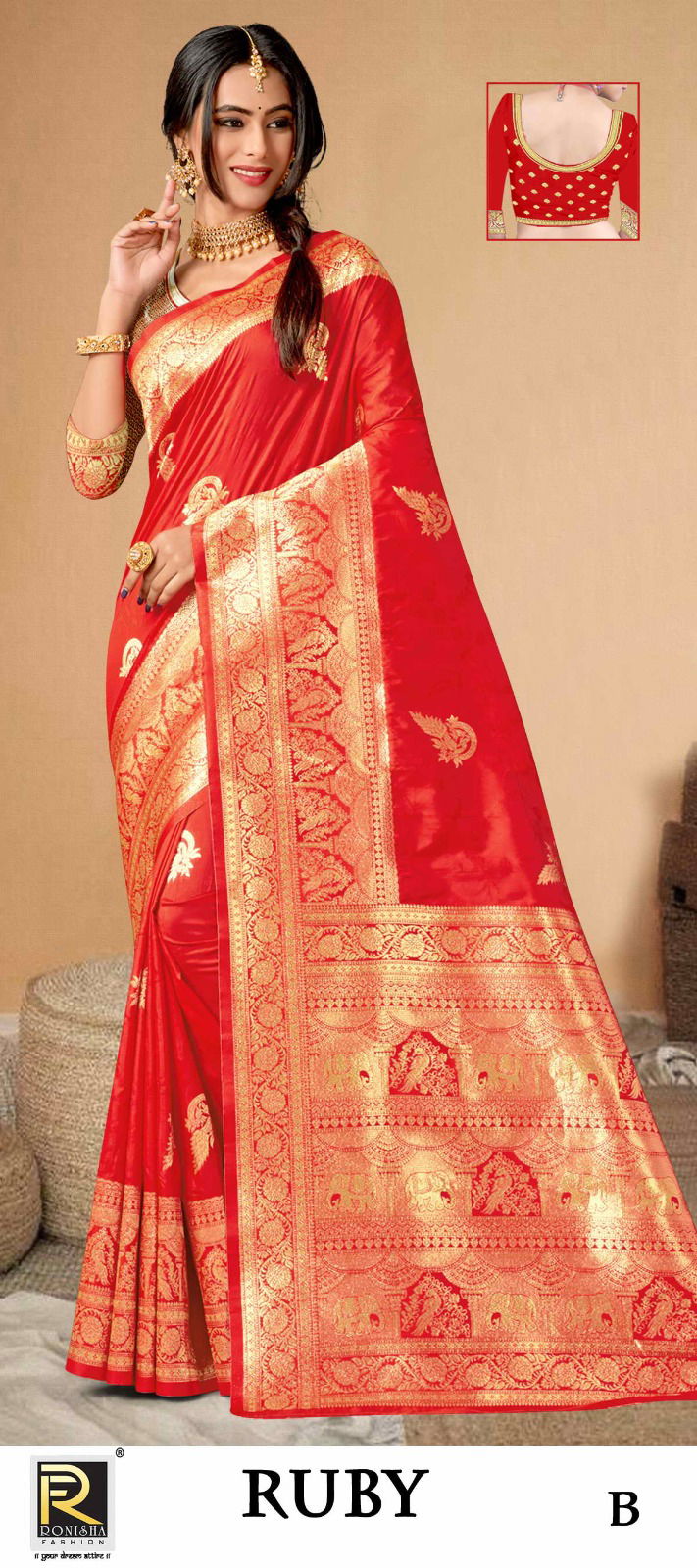 Ronisha Ruby Designer Banarasi Silk Sarees Catalog
